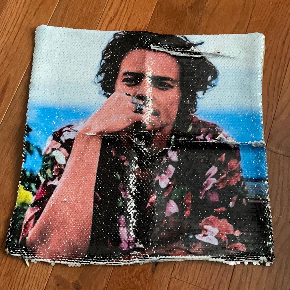 New Harry Styles reverse sequin pillowcase
